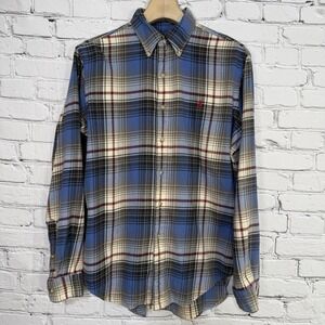 Vintage Ralph Lauren Tartan Plaid Flannel Shirt Mens M Classic Fit Long Sleeve